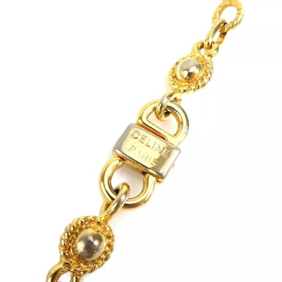 Auth CELINE Necklace Gold/Multicolor Metal/Enamel - Picture 7 of 16